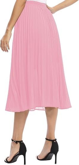Pink Pleated Midi Skirt image 4
